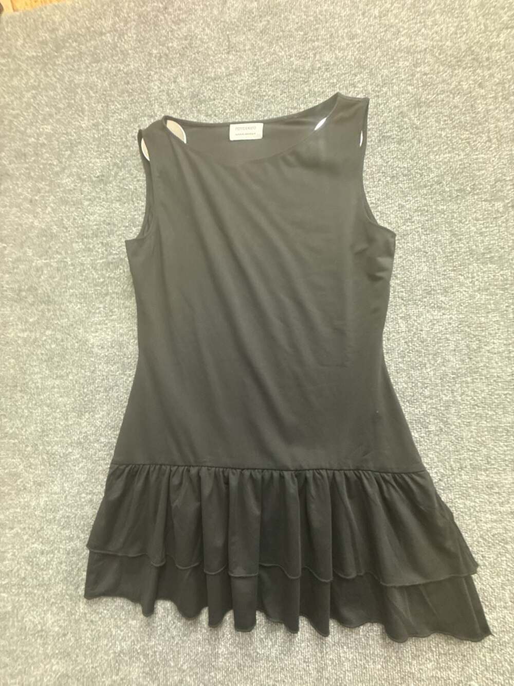 Peppermayo Confident Moves Crew Neck Ruffled Mini Dress Black